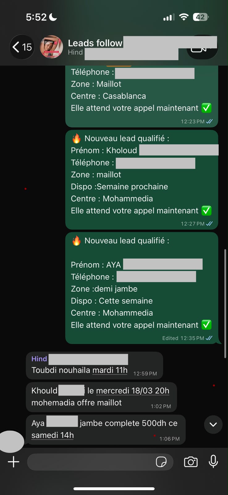 Client result